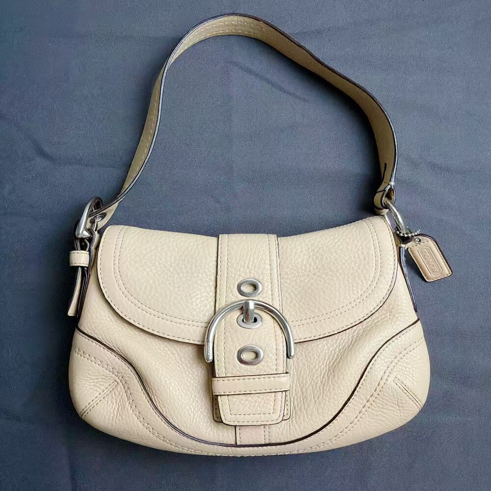 Coach Soho Vintage Beige Leather Small Flap Shoulder Bag F10909